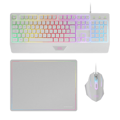 TECLADO MOUSE Y ALFOMBRILLA MARS GAMING MCP124WES RGB H-MECH, MOUSE HUANO RGB 3200dpi, ALFOMBRI