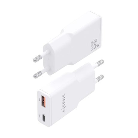 CARGADOR AISENS GAN ULTRA DELGADO 30W USB-C PD3.0 QC4.0 USB-A QC3.0 - Imagen 4 de 7 CARGADOR AISENS GAN ULTRA DELGADO 30W USB-C PD3.0 QC4.0 USB-A QC3.0 - Imagen 4 de 7