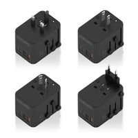Miniatura 5 de AISENS Adaptador Enchufe Universal Para Viaje EU USA UK AU Con Cargador USB GaN  2xUSB A  A1 QC3 0   3xUSB C  C1 PD3 0  35W  Negro