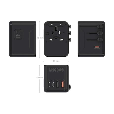 AISENS Adaptador Enchufe Universal Para Viaje EU USA UK AU Con Cargador USB GaN 2xUSB A A1 QC3 0 3xUSB C C1 PD3 0 35W Negro - Imagen 6 de 8 AISENS Adaptador Enchufe Universal Para Viaje EU USA UK AU Con Cargador USB GaN 2xUSB A A1 QC3 0 3xUSB C C1 PD3 0 35W Negro - Imagen 6 de 8