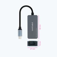 Miniatura 3 de + Nanocable - CONVERSOR USB-C 3.2 GEN1 ETHERNET 2.5G GRIS 15 CM