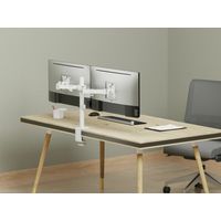 Miniatura 7 de SOPORTE DE MESA EQUIP 650167 PARA 2 PANTALLAS 17"-32" BRAZO INCLINABLE Y GIRATORIO 360 COLOR BLANCO