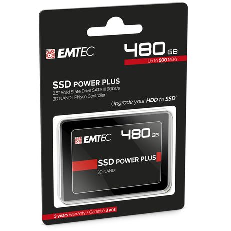 EMTEC X150 Power Plus SSD 480GB 2.5" 520MB/s 6Gbit/s Serial ATA III - Imagen 4 de 4 EMTEC X150 Power Plus SSD 480GB 2.5" 520MB/s 6Gbit/s Serial ATA III - Imagen 4 de 4
