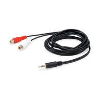 Miniatura 2 de CABLE AUDIO MINI JACK 3.5MM MACHO a 2 RCA HEMBRA 2.5M