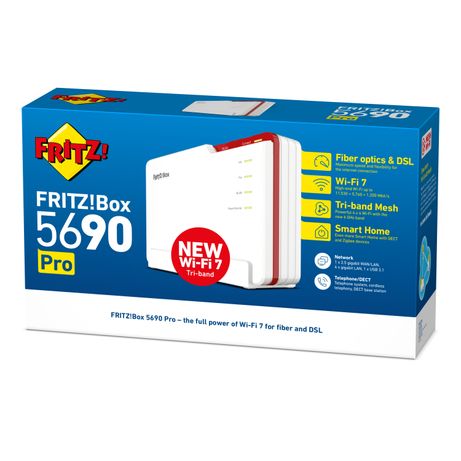 Fritz!Box 5690 Pro Router WiFi7 1x2,5Gb WAN 4xGb L - Imagen 5 de 10 Fritz!Box 5690 Pro Router WiFi7 1x2,5Gb WAN 4xGb L - Imagen 5 de 10