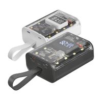Miniatura 3 de POWERBANK MARS GAMING 10000mAh 1xUSB-C PD 2xUSB-A 1xMicroUSB LINTERNA DISE??O TRANSPARENTE Y NEGRO