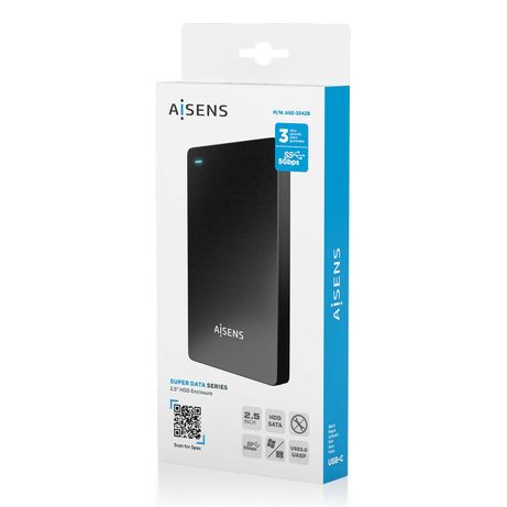 CAJA EXTERNA AISENS 2.5 9.5MM SATA A USB-C USB3.1 GEN1 NEGRA - Imagen 8 de 9 CAJA EXTERNA AISENS 2.5 9.5MM SATA A USB-C USB3.1 GEN1 NEGRA - Imagen 8 de 9