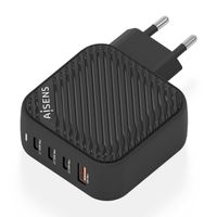 Miniatura 3 de AISENS Cargador GaN 100W  3xUSB C PD3 0 QC4 0  1xUSB A QC3 0  Negro
