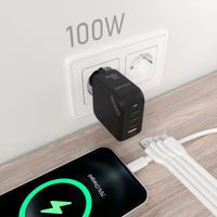 Miniatura 5 de AISENS Cargador GaN 100W  3xUSB C PD3 0 QC4 0  1xUSB A QC3 0  Negro