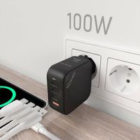 Miniatura 6 de AISENS Cargador GaN 100W  3xUSB C PD3 0 QC4 0  1xUSB A QC3 0  Negro