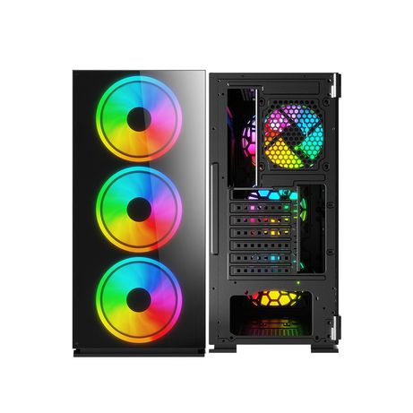 SAVIO PC Case Prime X1 ARGB Glass Black RGB Negro - Imagen 4 de 9 SAVIO PC Case Prime X1 ARGB Glass Black RGB Negro - Imagen 4 de 9