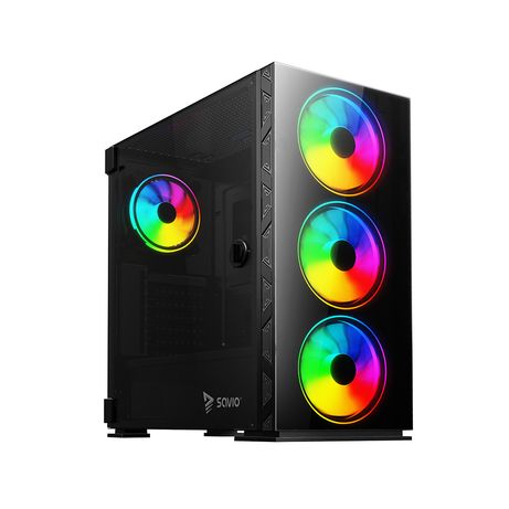 SAVIO PC Case Prime X1 ARGB Glass Black RGB Negro - Imagen 7 de 9 SAVIO PC Case Prime X1 ARGB Glass Black RGB Negro - Imagen 7 de 9