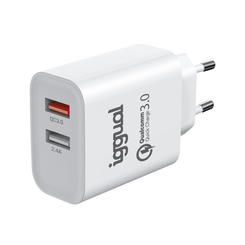 iggual Cargador 2xUSB carga rápida QC3.0 30W