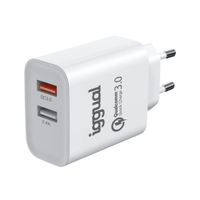 Miniatura 2 de iggual Cargador 2xUSB carga rápida QC3.0 30W