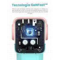 Miniatura 8 de CARGADOR PARA MOVIL VARIOS ROBOT USB-A+2C 65W PINK-BLUE