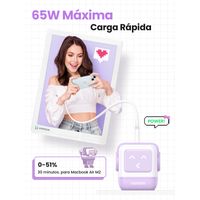 Miniatura 8 de CARGADOR PARA MOVIL VARIOS ROBOT USB-A+2C 65W PURPLE