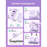 Miniatura 12 de CARGADOR PARA MOVIL VARIOS ROBOT USB-A+2C 65W PURPLE