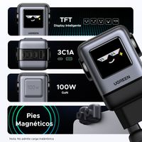 Miniatura 6 de CARGADOR PARA MOVIL VARIOS ROBOT USB-A+3C 100W GREY
