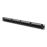 Miniatura 2 de Cat 6, Class E Patch Panel, unshielded 24-port RJ45, 8P8C, LSA, 1U, rack mount, color black RAL 9005