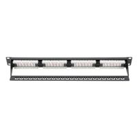 Miniatura 3 de Cat 6, Class E Patch Panel, unshielded 24-port RJ45, 8P8C, LSA, 1U, rack mount, color black RAL 9005