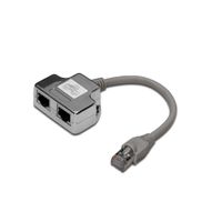 Miniatura 2 de CAT 5E PATCH CABLE ADAPTER  2X CAT 5E  SHIELDED PC-PC  2X RJ45 FEMALE TO 1X RJ45 MALE  0.19 M