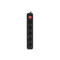 Miniatura 1 de REGLETA LANBERG 5 TOMAS SCHUKO CON PROTECION NEGRA 1.5M