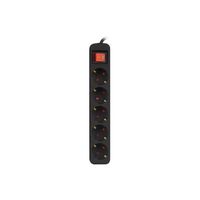 Miniatura 2 de REGLETA LANBERG 5 TOMAS SCHUKO CON PROTECION NEGRA 1.5M