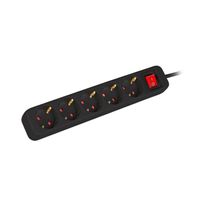 Miniatura 3 de REGLETA LANBERG 5 TOMAS SCHUKO CON PROTECION NEGRA 1.5M