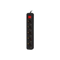 Miniatura 5 de REGLETA LANBERG 5 TOMAS SCHUKO CON PROTECION NEGRA 1.5M