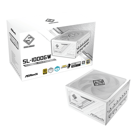 Fuente Alimentación 1000W ASROCK SL-1000GW Steel Legend 80 PLUS Gold Fully-Modular Blanco - Imagen 1 de 8 Fuente Alimentación 1000W ASROCK SL-1000GW Steel Legend 80 PLUS Gold Fully-Modular Blanco - Imagen 1 de 8