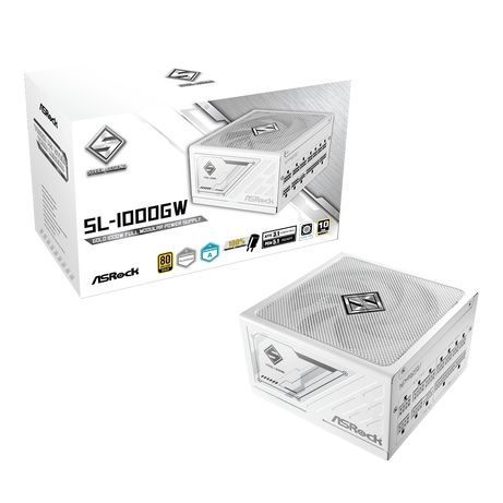 Fuente Alimentación 1000W ASROCK SL-1000GW Steel Legend 80 PLUS Gold Fully-Modular Blanco - Imagen 2 de 8 Fuente Alimentación 1000W ASROCK SL-1000GW Steel Legend 80 PLUS Gold Fully-Modular Blanco - Imagen 2 de 8