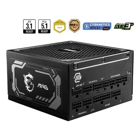 FUENTE DE ALIMENTACION MSI MAG A1250GL | 1250W | ATX 3.1 | PCIE 5.1 | 80+ GOLD | MODULAR - Imagen 2 de 6 FUENTE DE ALIMENTACION MSI MAG A1250GL | 1250W | ATX 3.1 | PCIE 5.1 | 80+ GOLD | MODULAR - Imagen 2 de 6
