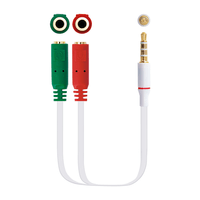 Miniatura 1 de CABLE AUDIO NANO CABLE JACK 3.5/M 4 PIN-2XJACK 3.5/H 3 PIN 20 CM BLANCO