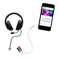 Miniatura 4 de CABLE AUDIO NANO CABLE JACK 3.5/M 4 PIN-2XJACK 3.5/H 3 PIN 20 CM BLANCO