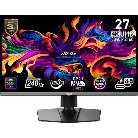 MONITOR MSI MPG 272URX QD-OLED 26.5" 3840 x 2160 HDMI - Imagen 2 de 16 MONITOR MSI MPG 272URX QD-OLED 26.5" 3840 x 2160 HDMI - Imagen 2 de 16