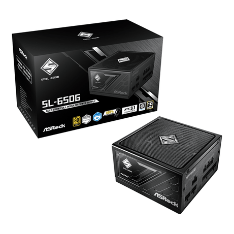 Fuente Alimentación 650W ASROCK SL-650G Steel Legend 80 PLUS Gold Fully-Modular Negro - Imagen 1 de 8 Fuente Alimentación 650W ASROCK SL-650G Steel Legend 80 PLUS Gold Fully-Modular Negro - Imagen 1 de 8