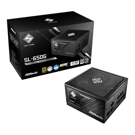 Fuente Alimentación 650W ASROCK SL-650G Steel Legend 80 PLUS Gold Fully-Modular Negro - Imagen 2 de 8 Fuente Alimentación 650W ASROCK SL-650G Steel Legend 80 PLUS Gold Fully-Modular Negro - Imagen 2 de 8