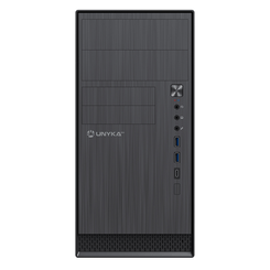 UNYKA Caja Ordenador AERO C12 Micro ATX Negra 2x USB 3.0, 1x USB Type C 2.0