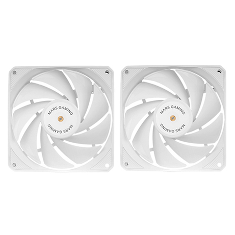VENTILADOR INTERNO MARS GAMING MFNCLX2W KIT DE DOS FBD DE COBRE 120mm CONEXION PWM COLOR BLANCO - Imagen 1 de 2 VENTILADOR INTERNO MARS GAMING MFNCLX2W KIT DE DOS FBD DE COBRE 120mm CONEXION PWM COLOR BLANCO - Imagen 1 de 2