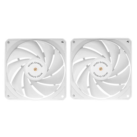 VENTILADOR INTERNO MARS GAMING MFNCLX2W KIT DE DOS FBD DE COBRE 120mm CONEXION PWM COLOR BLANCO - Imagen 2 de 2 VENTILADOR INTERNO MARS GAMING MFNCLX2W KIT DE DOS FBD DE COBRE 120mm CONEXION PWM COLOR BLANCO - Imagen 2 de 2