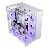 Miniatura 3 de CAJA ATX SEMITORRE GAMING MARS GAMING MCVISION TRIPLE CRISTAL TEMPLADO GPU 415mm 1x3.5 3x2.5 BLANCO