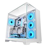 Miniatura 4 de CAJA ATX SEMITORRE GAMING MARS GAMING MCVISION TRIPLE CRISTAL TEMPLADO GPU 415mm 1x3.5 3x2.5 BLANCO