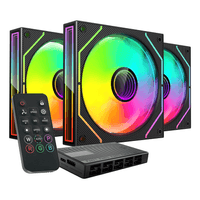 Miniatura 1 de KIT 3xVENTILADOR INTERNO ARGB MARS GAMING MF3DPROKIT NEGRO 120mm ARGB ARGB HUB RF REMOTE