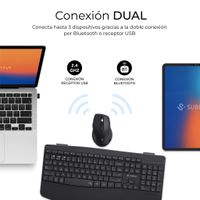 Miniatura 3 de TECLADO + RATON SUBBLIM COMBO DUAL PROWAVE NEGRO INALAMBRICO
