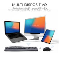 Miniatura 4 de TECLADO + RATON SUBBLIM COMBO DUAL PROWAVE NEGRO INALAMBRICO