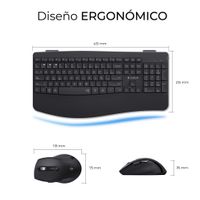 Miniatura 5 de TECLADO + RATON SUBBLIM COMBO DUAL PROWAVE NEGRO INALAMBRICO