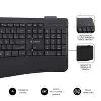 Miniatura 6 de TECLADO + RATON SUBBLIM COMBO DUAL PROWAVE NEGRO INALAMBRICO