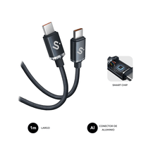 Miniatura 1 de SUBBLIM CABLE OPTIMUS 60W C-C 1M BLACK