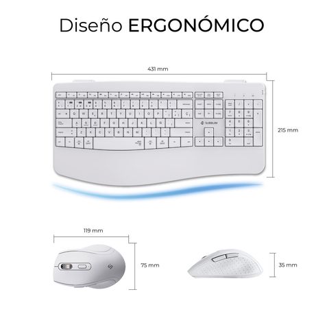 TECLADO + RATON SUBBLIM COMBO DUAL PROWAVE BLANCO INALAMBRICO - Imagen 5 de 11 TECLADO + RATON SUBBLIM COMBO DUAL PROWAVE BLANCO INALAMBRICO - Imagen 5 de 11