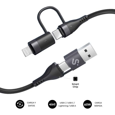 CABLE SUBBLIM TOP 4 IN 1 60W CCLA 1.2M - Imagen 2 de 8 CABLE SUBBLIM TOP 4 IN 1 60W CCLA 1.2M - Imagen 2 de 8
